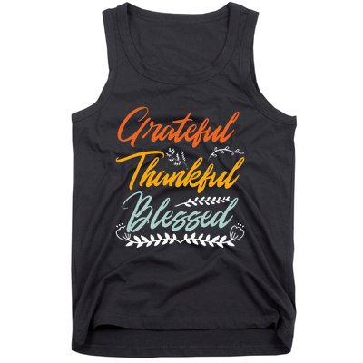 Grateful Thankful Blessed Thanksgiving Tank Top