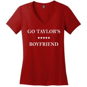 Go Taylors Boyfriend Football Fan Funny Women's V-Neck T-Shirt