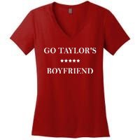 Go Taylors Boyfriend Football Fan Funny Women's V-Neck T-Shirt