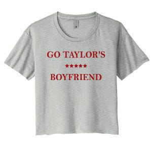 Go Taylors Boyfriend Football Fan Funny Women's Crop Top Tee