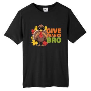 Give Thanks Bro Cute Turkey Thankful Thanksgiving Tall Fusion ChromaSoft Performance T-Shirt