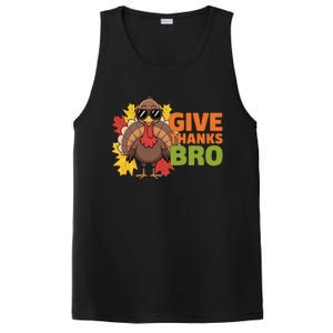 Give Thanks Bro Cute Turkey Thankful Thanksgiving PosiCharge Competitor Tank