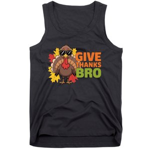 Give Thanks Bro Cute Turkey Thankful Thanksgiving Tank Top