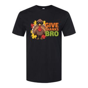 Give Thanks Bro Cute Turkey Thankful Thanksgiving Softstyle CVC T-Shirt