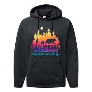 Gatlinburg Tennessee Bear Great Smoky Mountains Performance Fleece Hoodie