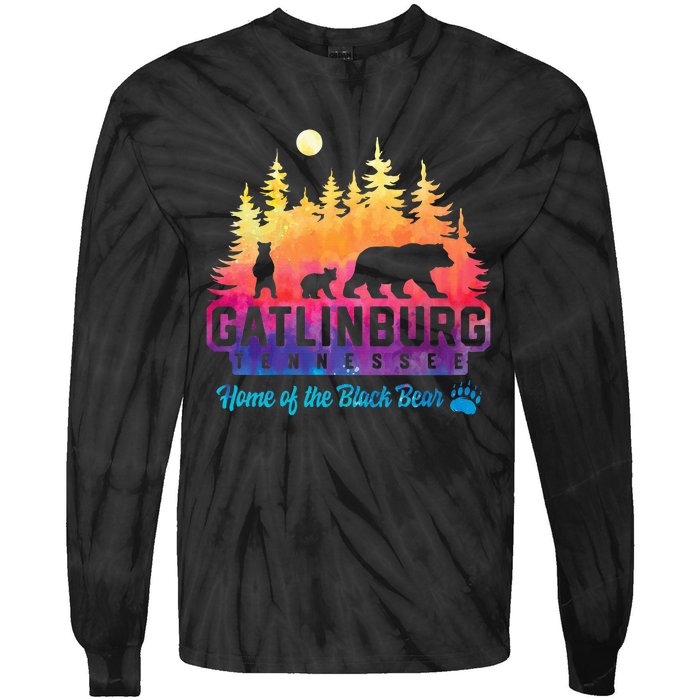 Gatlinburg Tennessee Bear Great Smoky Mountains Tie-Dye Long Sleeve Shirt