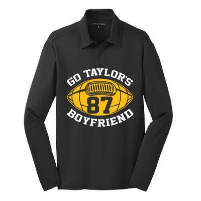 Go T.aylors Boyfriend Football Funny Go T.aylor's  Silk Touch Performance Long Sleeve Polo