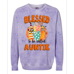 Grandma Tee Blessed To Be Called Auntie Fall Art Gift Colorblast Crewneck Sweatshirt