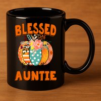 Grandma Tee Blessed To Be Called Auntie Fall Art Gift 11oz C Handle Ceramic Mug