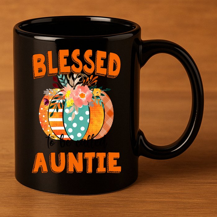 Grandma Tee Blessed To Be Called Auntie Fall Art Gift 11oz C Handle Ceramic Mug