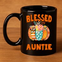 Grandma Tee Blessed To Be Called Auntie Fall Art Gift 11oz C Handle Ceramic Mug