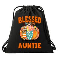 Grandma Tee Blessed To Be Called Auntie Fall Art Gift Drawstring Bag