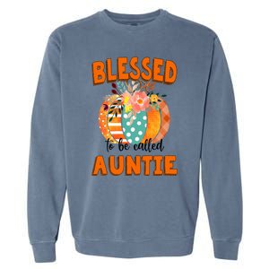 Grandma Tee Blessed To Be Called Auntie Fall Art Gift Garment-Dyed Sweatshirt