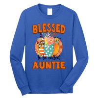 Grandma Tee Blessed To Be Called Auntie Fall Art Gift Long Sleeve Shirt