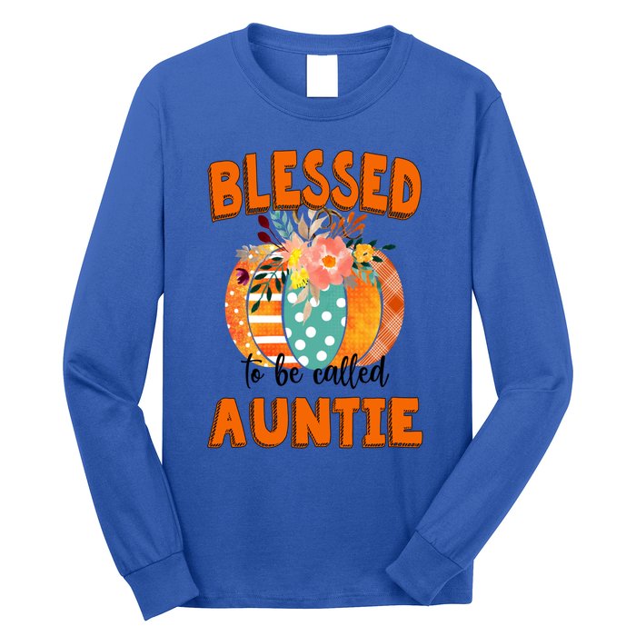 Grandma Tee Blessed To Be Called Auntie Fall Art Gift Long Sleeve Shirt