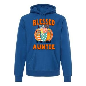 Grandma Tee Blessed To Be Called Auntie Fall Art Gift Premium Hoodie