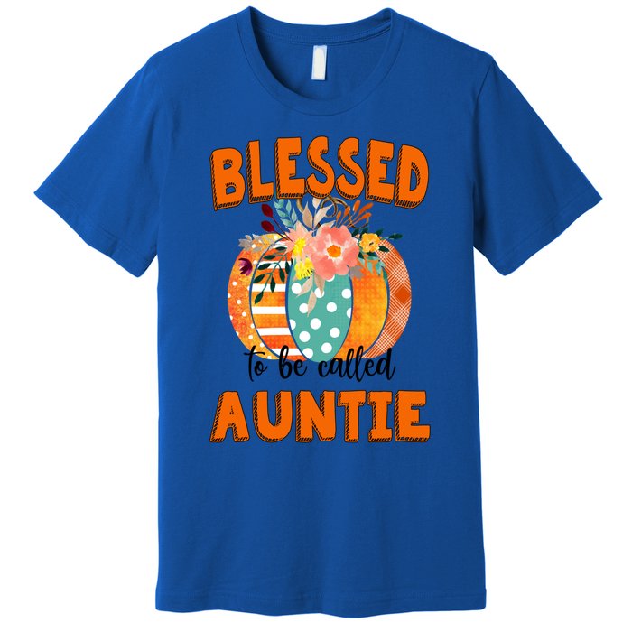 Grandma Tee Blessed To Be Called Auntie Fall Art Gift Premium T-Shirt