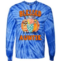 Grandma Tee Blessed To Be Called Auntie Fall Art Gift Tie-Dye Long Sleeve Shirt