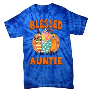 Grandma Tee Blessed To Be Called Auntie Fall Art Gift Tie-Dye T-Shirt