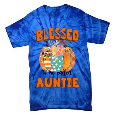 Grandma Tee Blessed To Be Called Auntie Fall Art Gift Tie-Dye T-Shirt