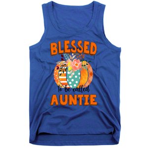 Grandma Tee Blessed To Be Called Auntie Fall Art Gift Tank Top