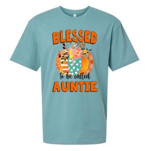 Grandma Tee Blessed To Be Called Auntie Fall Art Gift Sueded Cloud Jersey T-Shirt