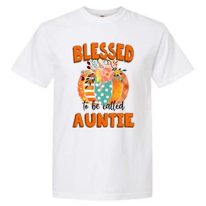 Grandma Tee Blessed To Be Called Auntie Fall Art Gift Garment-Dyed Heavyweight T-Shirt