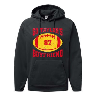 Go T.aylors Boyfriend Football Season Game Day Vintage Performance Fleece Hoodie