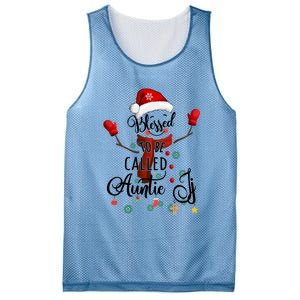 Grandma Tee Blessed To Be Called Auntie Snow Cool Gift Mesh Reversible Basketball Jersey Tank