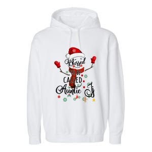 Grandma Tee Blessed To Be Called Auntie Snow Cool Gift Garment-Dyed Fleece Hoodie