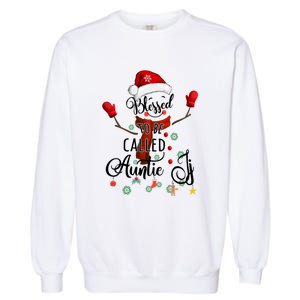 Grandma Tee Blessed To Be Called Auntie Snow Cool Gift Garment-Dyed Sweatshirt