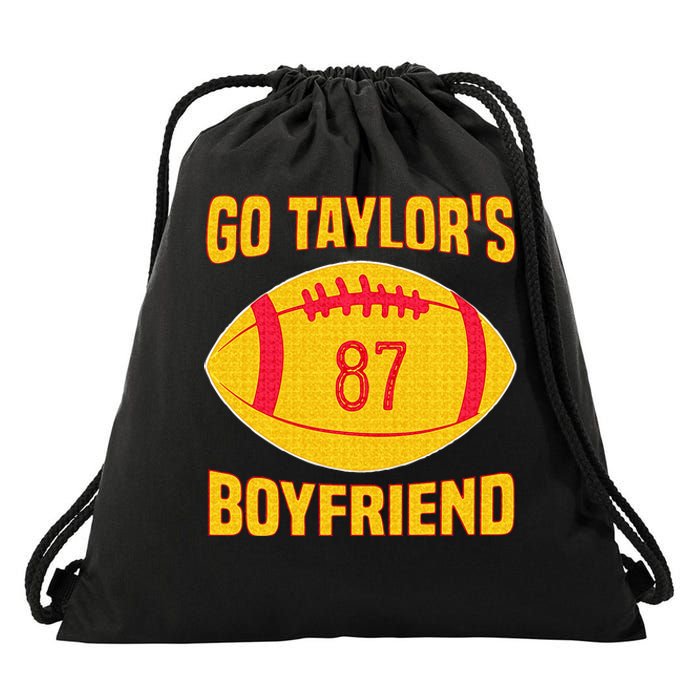 Go T.aylors Boyfriend Football Funny Go T.aylor's Boyfriend Drawstring Bag