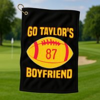 Go T.aylors Boyfriend Football Funny Go T.aylor's Boyfriend Golf Towel