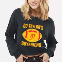 Go T.aylors Boyfriend Football Funny Go T.aylor's Boyfriend Cropped Pullover Crew