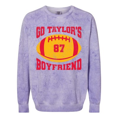 Go T.aylors Boyfriend Football Season Game Day Vintage Colorblast Crewneck Sweatshirt