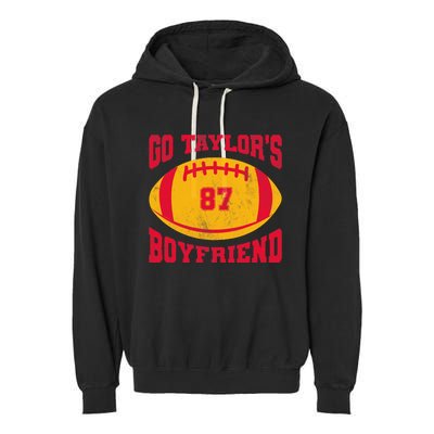 Go T.aylors Boyfriend Football Season Game Day Vintage Garment-Dyed Fleece Hoodie