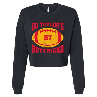 Go T.aylors Boyfriend Football Season Game Day Vintage Cropped Pullover Crew