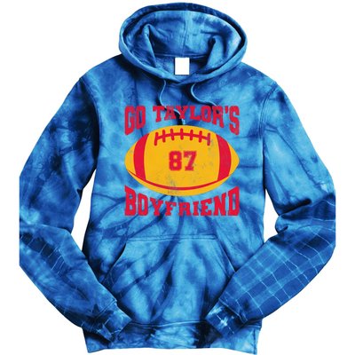 Go T.aylors Boyfriend Football Season Game Day Vintage Tie Dye Hoodie