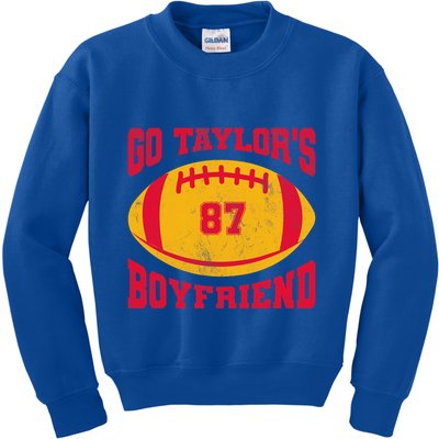 Go T.aylors Boyfriend Football Season Game Day Vintage Kids Sweatshirt