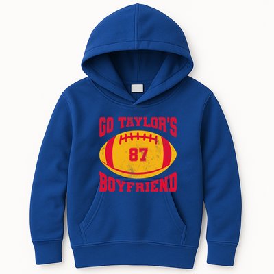 Go T.aylors Boyfriend Football Season Game Day Vintage Kids Hoodie