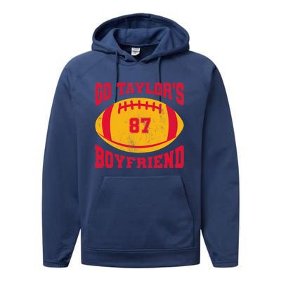 Go T.aylors Boyfriend Football Season Game Day Vintage Performance Fleece Hoodie