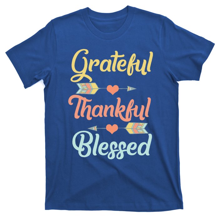 Grateful Thankful Blessed Cool Thanksgiving Day Gift T-Shirt