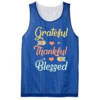 Grateful Thankful Blessed Cool Thanksgiving Day Gift Mesh Reversible Basketball Jersey Tank