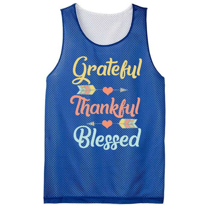 Grateful Thankful Blessed Cool Thanksgiving Day Gift Mesh Reversible Basketball Jersey Tank