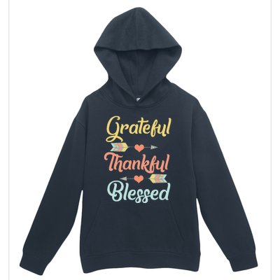 Grateful Thankful Blessed Cool Thanksgiving Day Gift Urban Pullover Hoodie