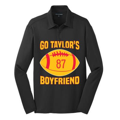 Go Ta.ylors Boyfriend Football Funny Go Ta.ylor's Boyfriend Silk Touch Performance Long Sleeve Polo