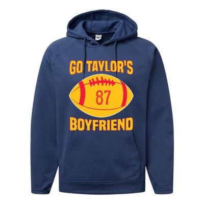 Go Ta.ylors Boyfriend Football Funny Go Ta.ylor's Boyfriend Performance Fleece Hoodie