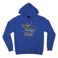 Grateful Thankful Blessed Gold Thanksgiving Day Gift Hoodie