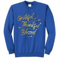 Grateful Thankful Blessed Gold Thanksgiving Day Gift Sweatshirt