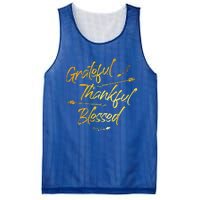 Grateful Thankful Blessed Gold Thanksgiving Day Gift Mesh Reversible Basketball Jersey Tank